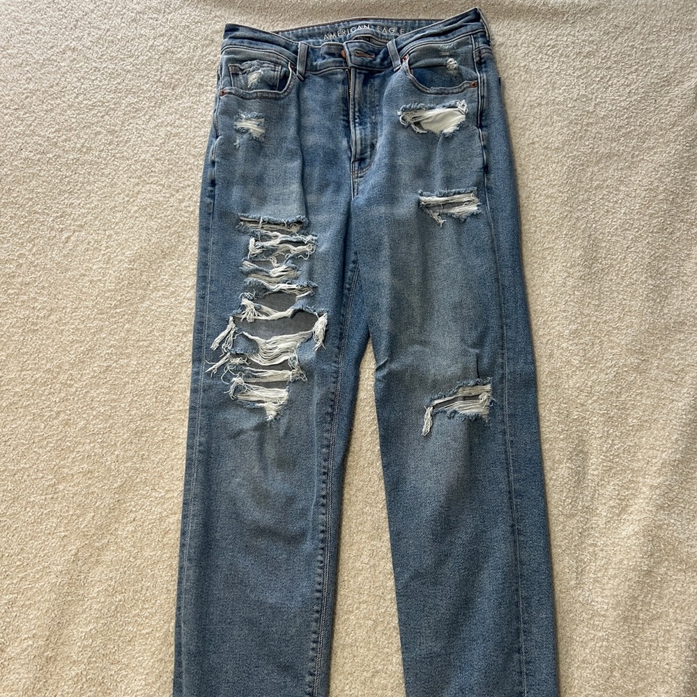 American eagle mom jeans high rise 6 regular stretchy.